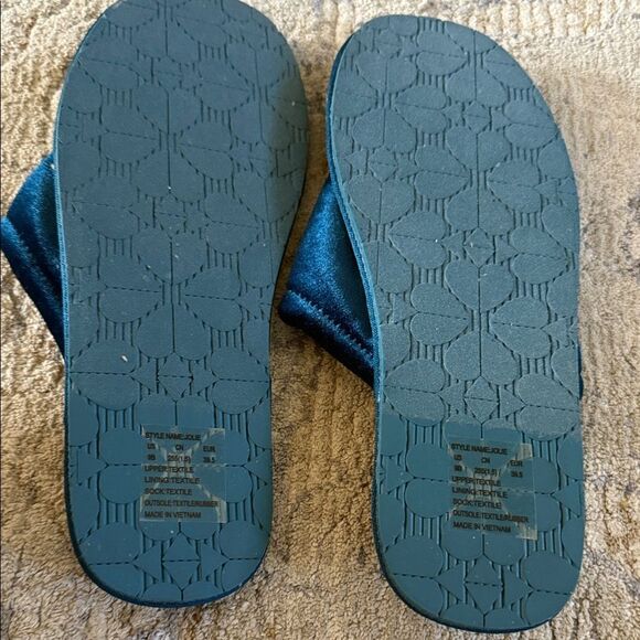 Kate Spade Jolie Teal Penguin Embroidered with blings Slippers/mule/clog 9B NWOT - Picture 6 of 9